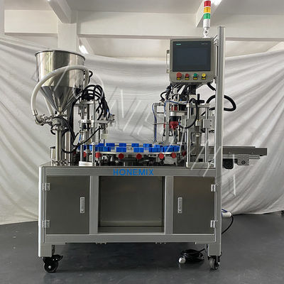 Automatische twee koppen toner roterende servo vloeibare crème vullen capping machine