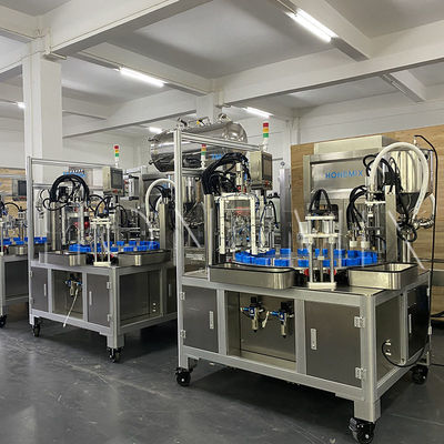 Automatische twee koppen toner roterende servo vloeibare crème vullen capping machine