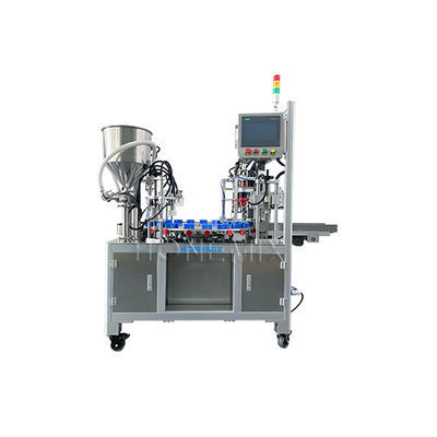 Automatische twee koppen toner roterende servo vloeibare crème vullen capping machine