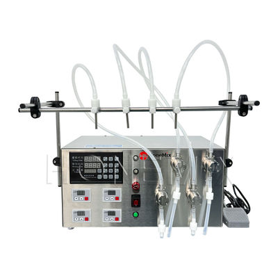 Vloeibare flessen vulmachine semi-automatische magnetische pomp vulmachine vier koppen