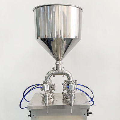 Verticale zuigervulmachine Pneumatische besturing Creme Filler Machine 2 koppen