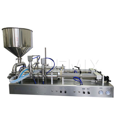 Horizontale sanitizer gel wasmiddel vulmachine Twee sproeiers Semi-Auto vulmachine