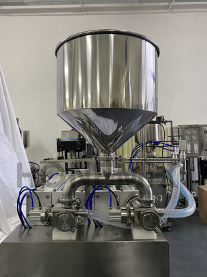 Horizontale sanitizer gel wasmiddel vulmachine Twee sproeiers Semi-Auto vulmachine